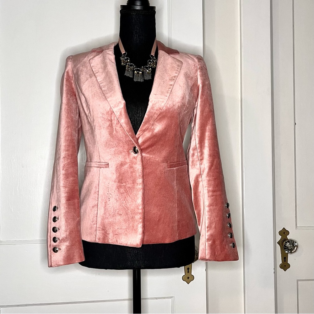 WHBM Pink Velvet Blazer
